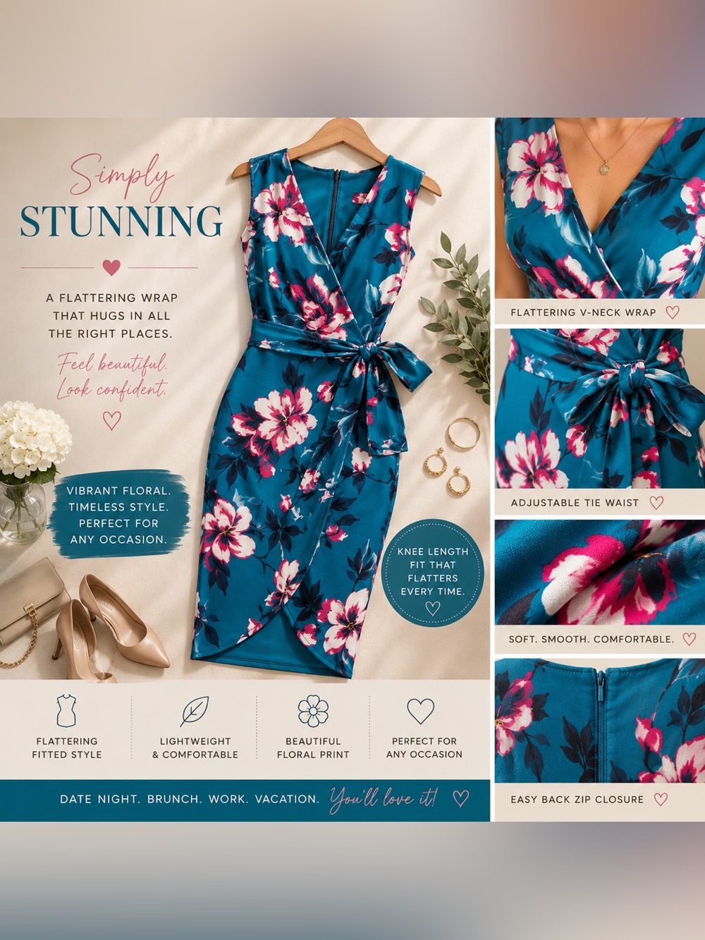 Floral Wrap Dress from Venus